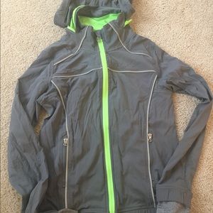 Ivivva Grey jacket windbreaker thumbholes 10